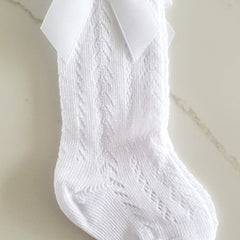 Emily Knee High With Bow White
