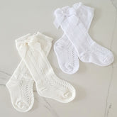 Emily Knee High With Bow Beige