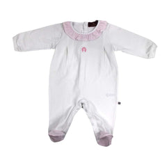 Aigner Onesie Ruffle Collar White With Pink