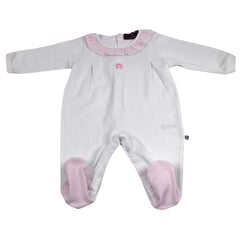 Aigner Onesie Ruffle Collar White With Pink
