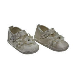 Il Trenino Baby Shoes With Flowers White