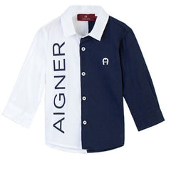 Aigner Shirt Navy & White
