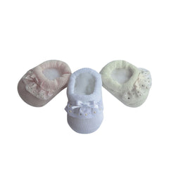 La Perla Booties Frill With Dots Beige