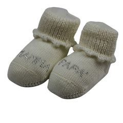 Il Trenino Baby Booties Mamma & Papa Beige