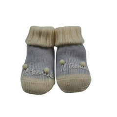 Il Trenino Baby Booties Blue With Pompom