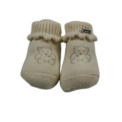 Il Trenino Baby Booties Beige With Bear