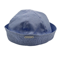 Il Trenino Baby Hat Checked White and Light Blue