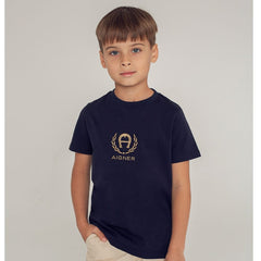 Aigner T-Shirt Navy With Golden Logo