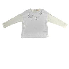 Monnalisa Top Long Sleeve Silk Cream