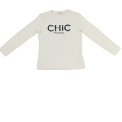 Monnalisa Top Long Sleeve Chic Cream