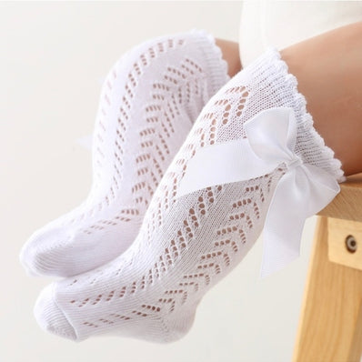 Emily Knee High With Bow Beige